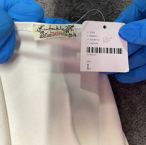 Free People Intimately Off-Shoulder Mesh Sleeve Top | Size L | NWT - Picture 7 of 7